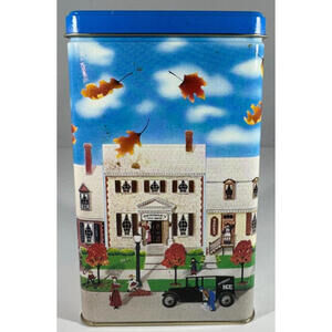 Hershey Kisses With Almonds Tin Hometown Series Canister #6 Made USA 1990 - VTG